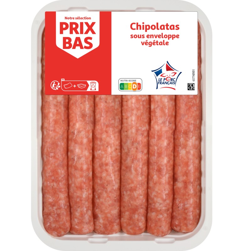 Chipolatas sous enveloppe végétale x6 330g