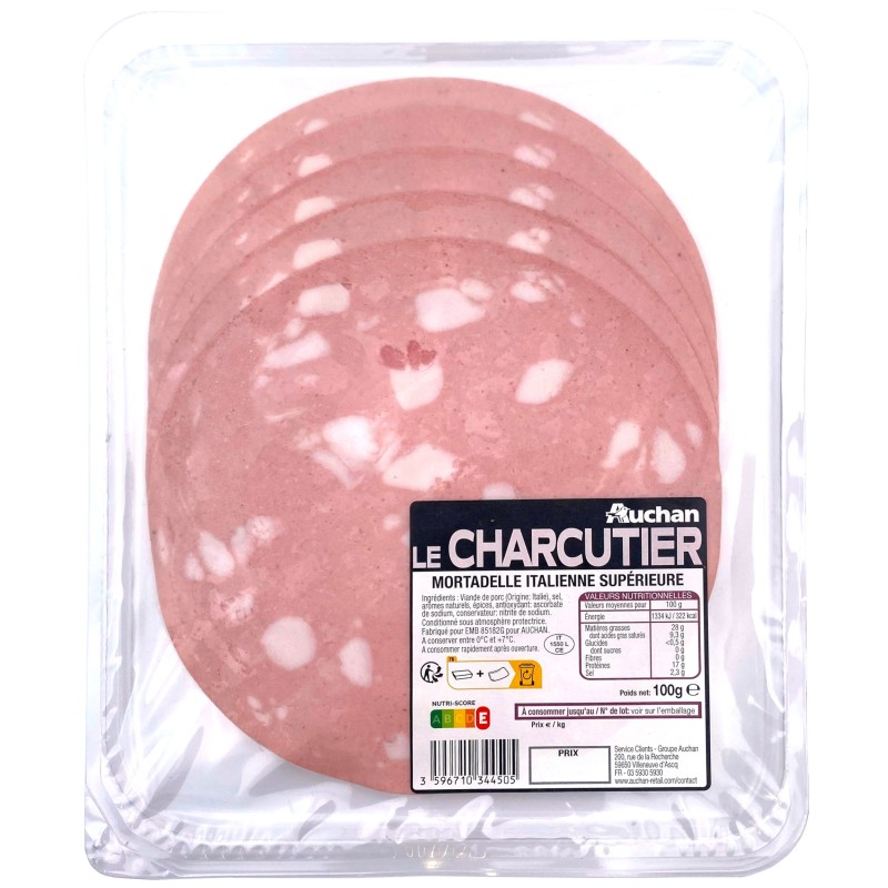 Mortadelle Italienne supérieure 5 tranches 100g