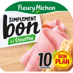 Simplement Bon Jambon Cuit à l'Etouffée 10 Tranches 350g