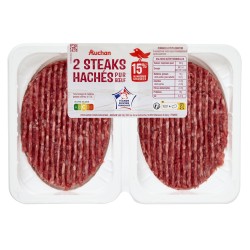 Steaks hachés pur bœuf 15%mg 2x100g