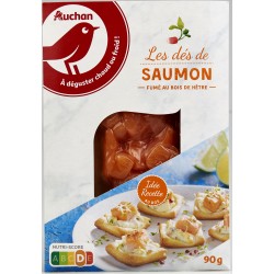 Dès de saumon fumé au bois de hêtre 90g