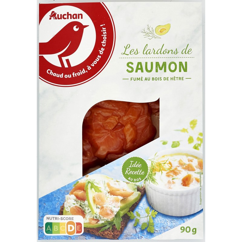 Lardons de saumon fumé au bois de hêtre 90g