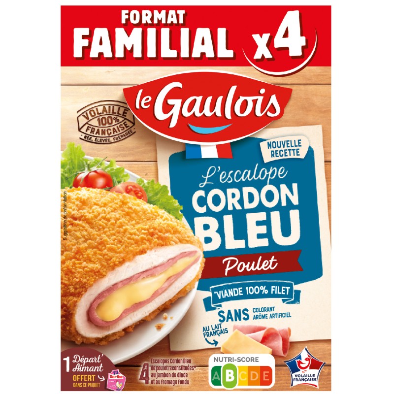 Cordon bleu de poulet format familial x4 400g