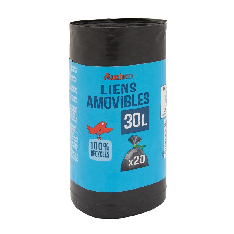 Sacs Poubelle avec Liens Amovibles 20x30l