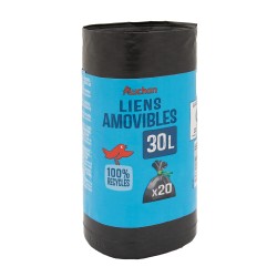 Sacs Poubelle avec Liens Amovibles 20x30l