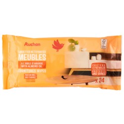 Lingettes nettoyantes meubles à l huile d'amande x24