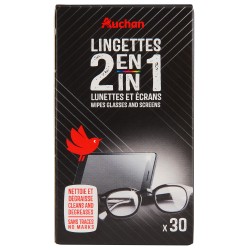 Lingettes nettoyantes 2en1 pour lunettes et écrans x30