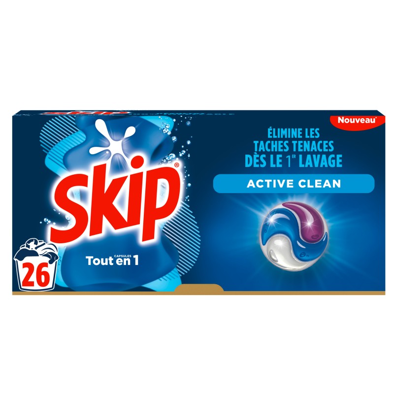 Pods de lessive 3en1 active clean x26