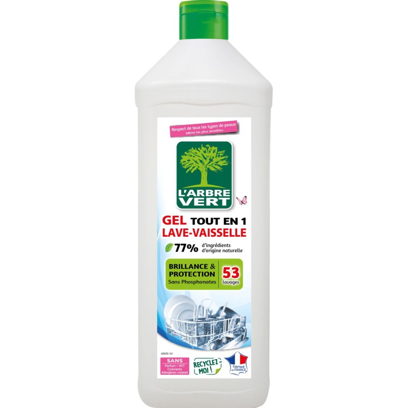 Gel lave-vaisselle brillance & protection peaux sensibles 900ml