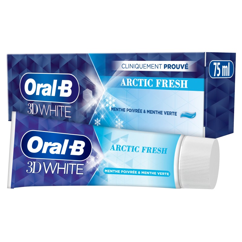 Dentifrice 3D white arctic fresh menthe poivrée et menthe verte 75ml