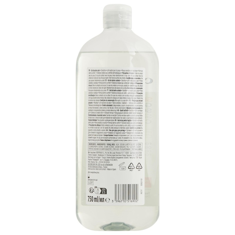 Gel douche peaux sensibles 750ml
