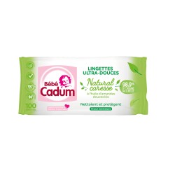 Lingettes natural caresse peaux sensibles à l'huile d'amandes douce x100