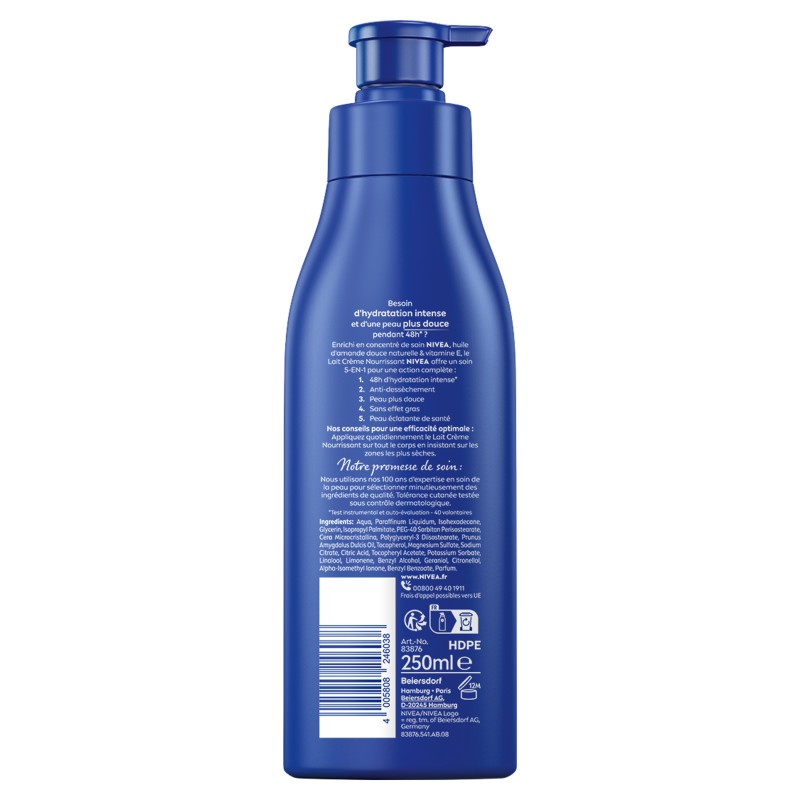 Lait crème nourrissant huile d'amande douce 250ml