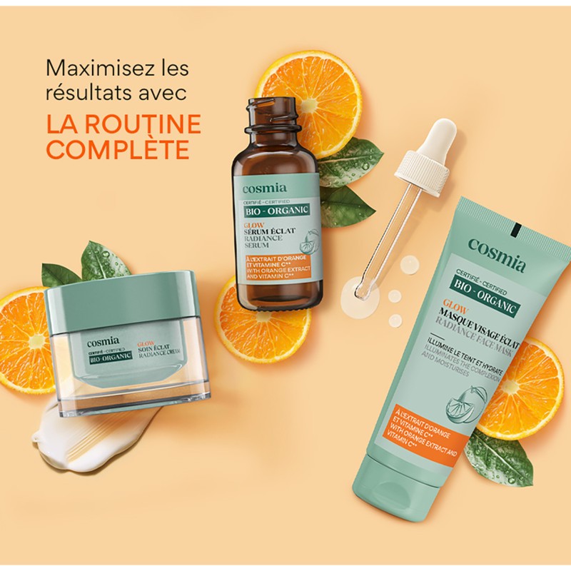 Glow sérum visage à l'extrait d'orange et vitamine C bio 30ml