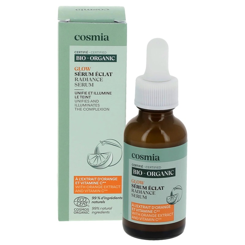 Glow sérum visage à l'extrait d'orange et vitamine C bio 30ml