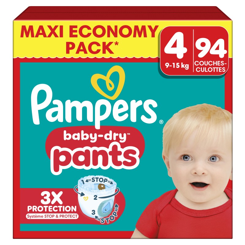 Couches culotte baby dry taille 4 9-15kg x94