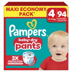 Couches culotte baby dry taille 4 9-15kg x94