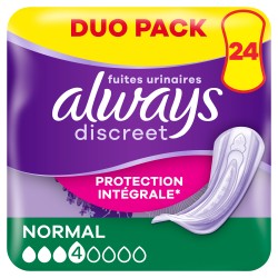 Serviettes fuites urinaires protection intégrale normal x24