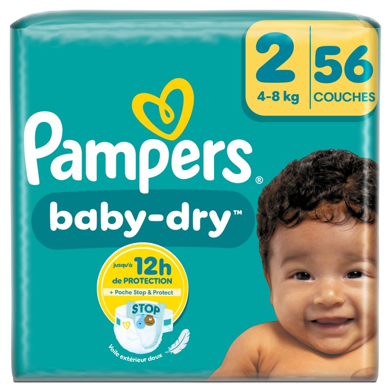 Couches baby dry taille 2 4-8kg x56