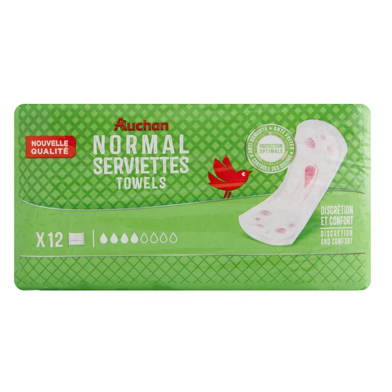 Serviettes hygiéniques normales x12