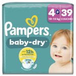 Couches baby dry taille 4+ 10-15kg x39