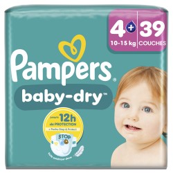 Couches baby dry taille 4+ 10-15kg x39