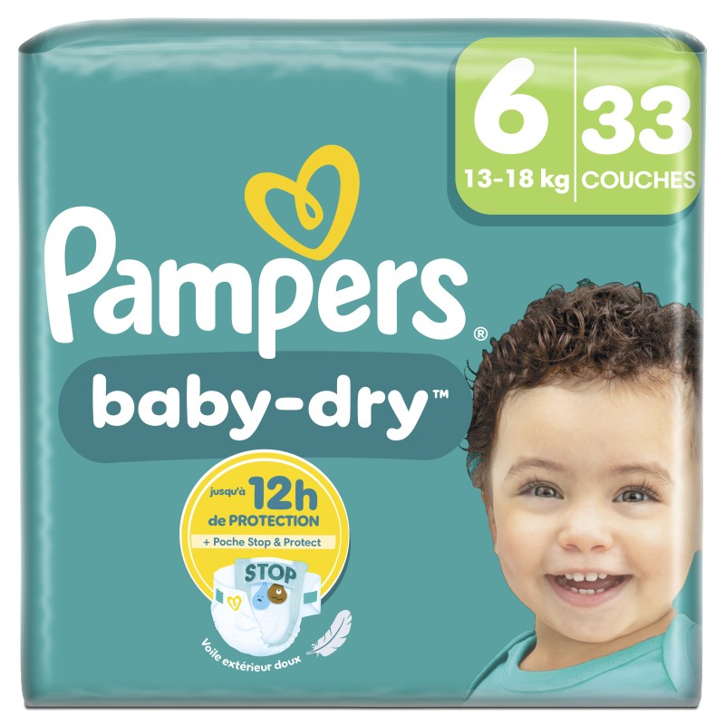 Couches baby-dry taille 6 13-18kg x33