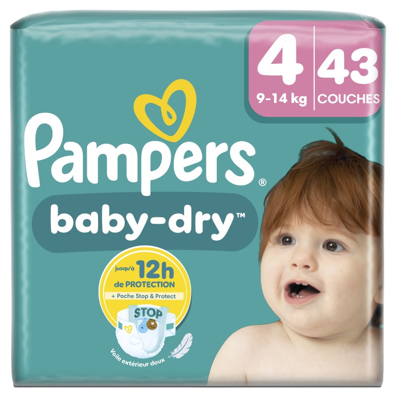 Couches baby dry taille 4 9-14kg x43