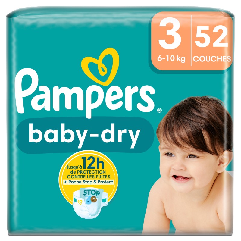 Couches baby dry taille 3 6-10kg x52