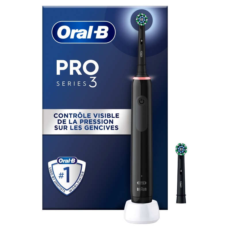 B Brosse à Dents Electrique Pro 3 3000 Cross Action Noir