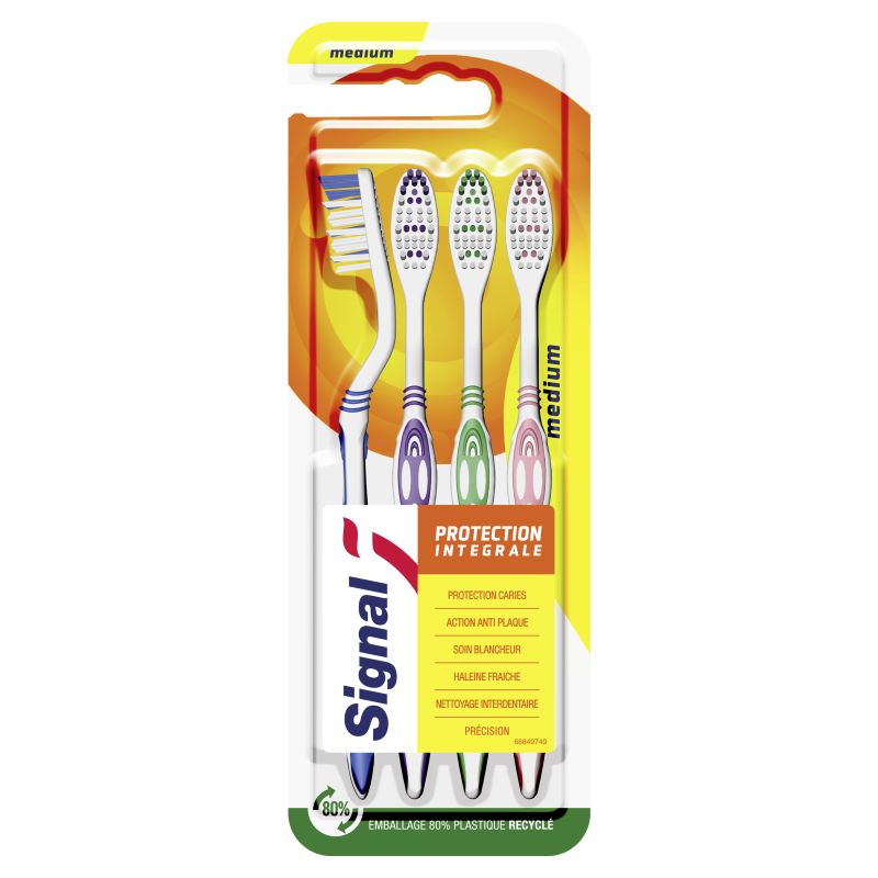 Brosse à dents intégrale protection médium x4