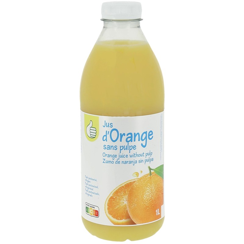 Jus d'orange sans pulpe 1l