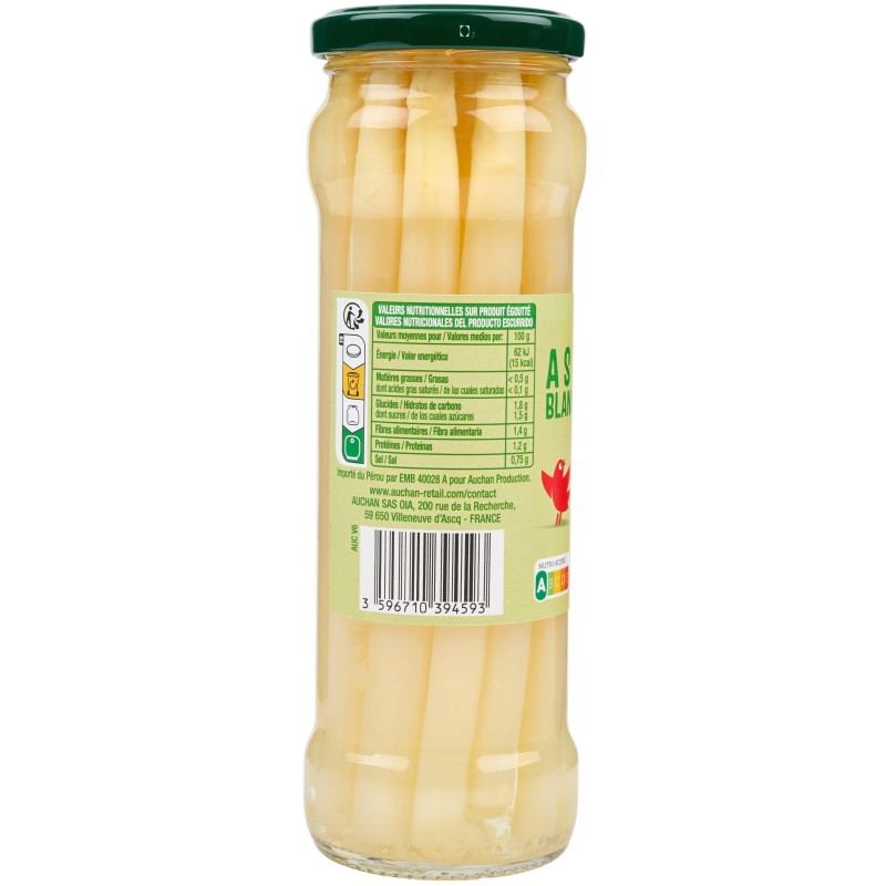 Asperges blanches moyennes 205g