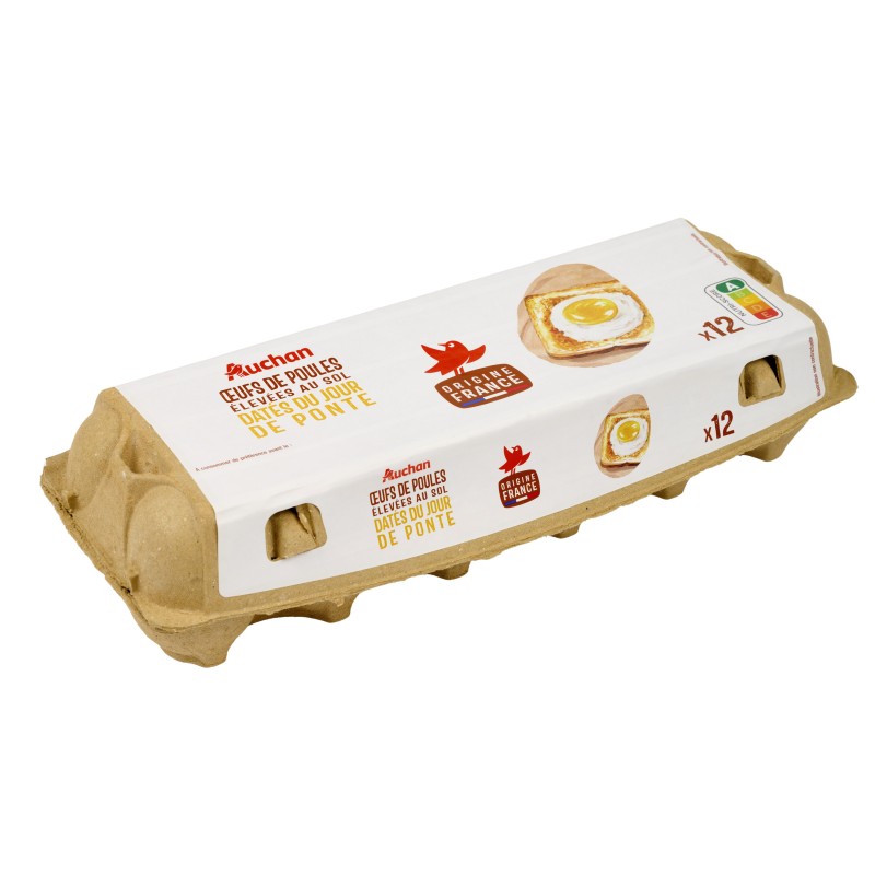 Oeufs datés du jour de ponte sans OGM x12