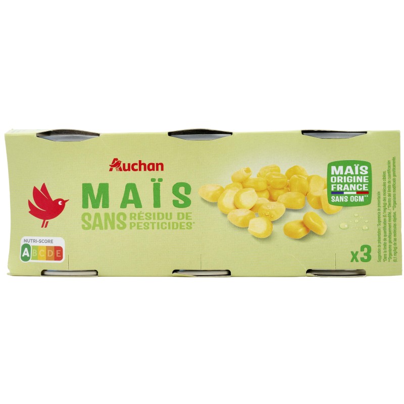Maïs sans Résidus de Pesticides 3x140g