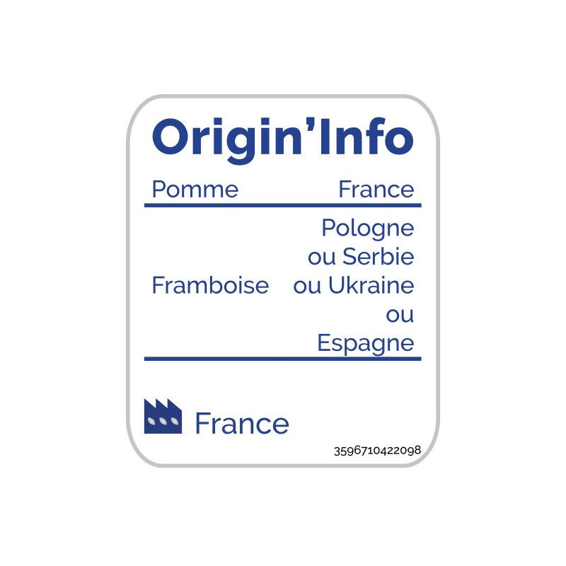 Compote sans Sucre Pomme Framboise 4x100g