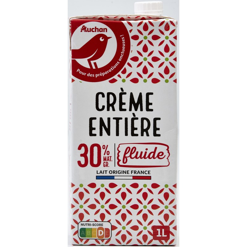 Crème fluide entière 30%MG UHT 1l