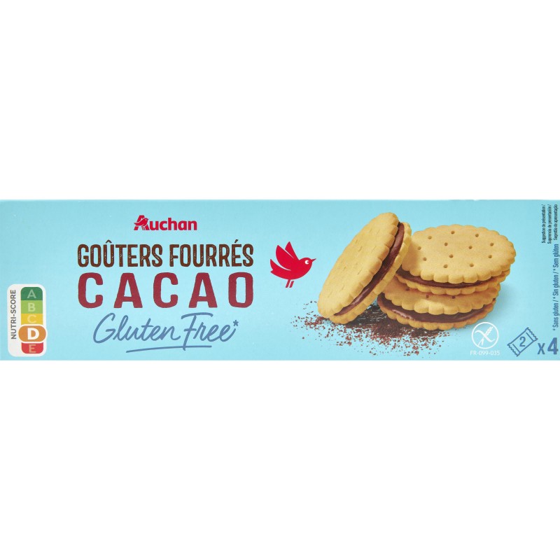 Goûters fourrés cacao sans gluten x8 120g