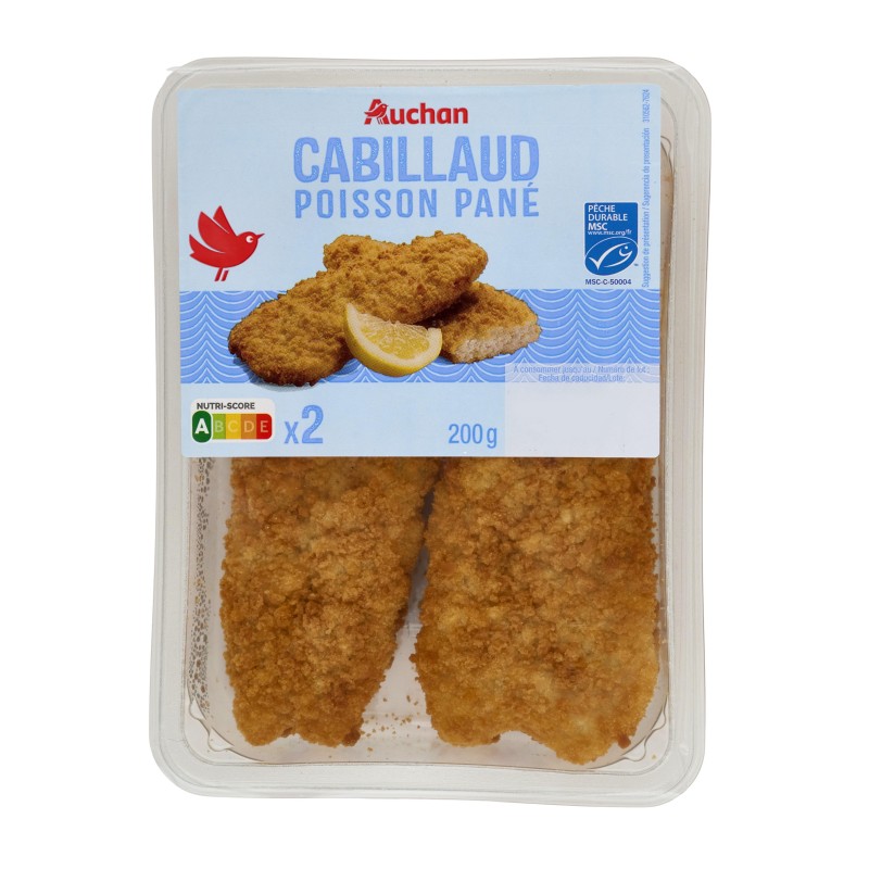 Cabillaud poisson pané MSC 2x100g