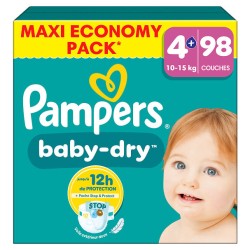 Couches baby dry taille 4+ 10-15kg x98