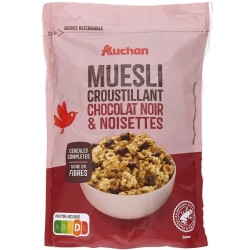 Muesli croustillant chocolat noir et noisettes 450g