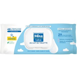Lingettes au lait de toilette pour bébé x48