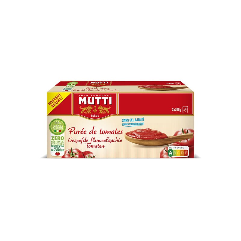 Purée de tomates sans sel ajouté zéro résidu de pesticides 3x200g