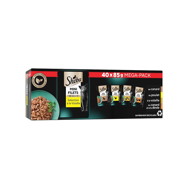 Pâtée mini filets en sauce sélection à la volaille pour chat adulte 40x85g