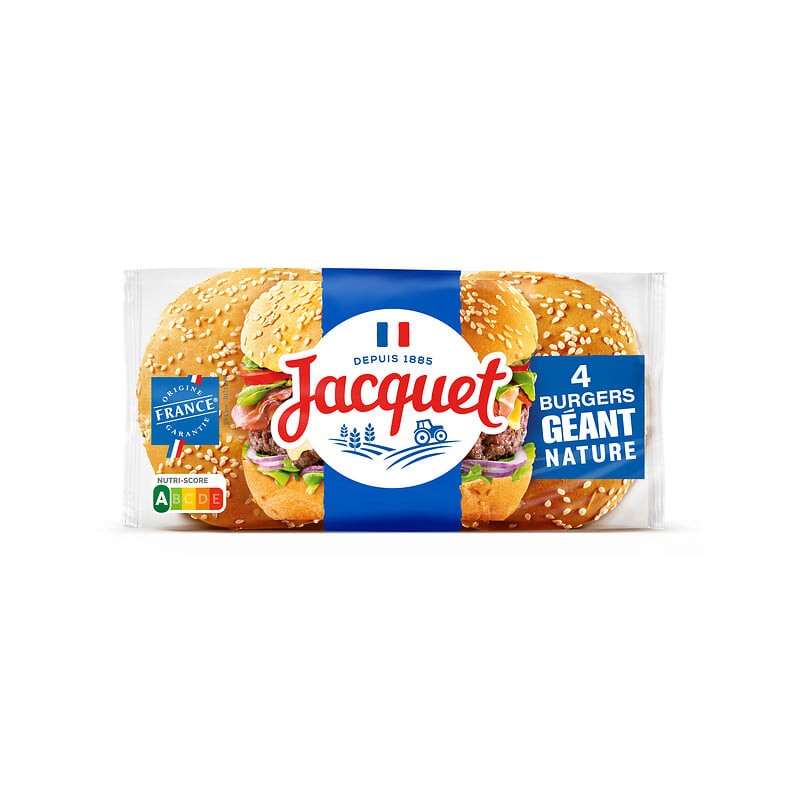 Pain burger géant nature x4 330g