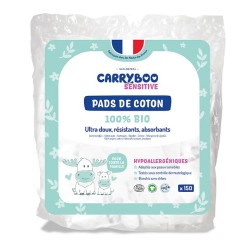 Coton rectangles hypoallergéniques bio pour bébé x150