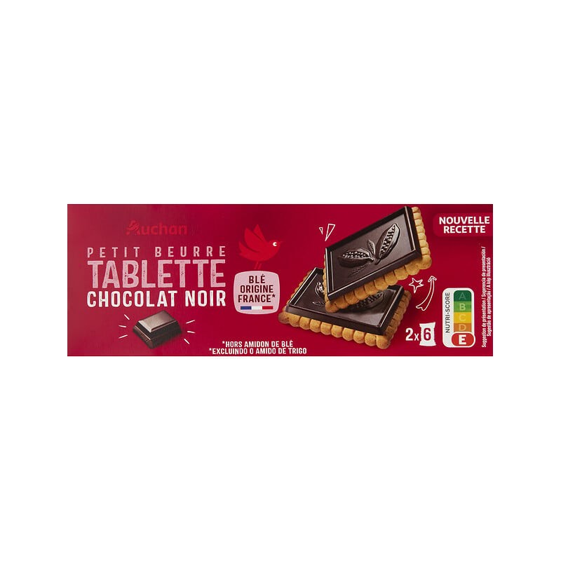 Petit beurre avec tablette de chocolat noir 150g