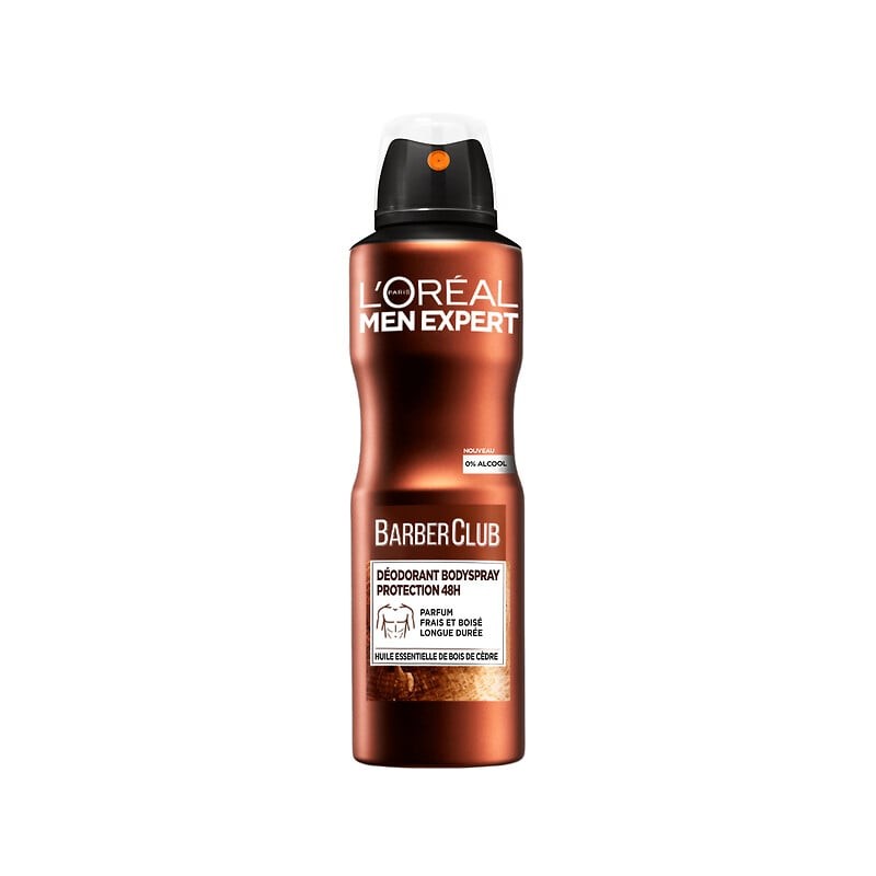 Déodorant homme barber club bodyspray protection 48h bois de cèdre 150ml