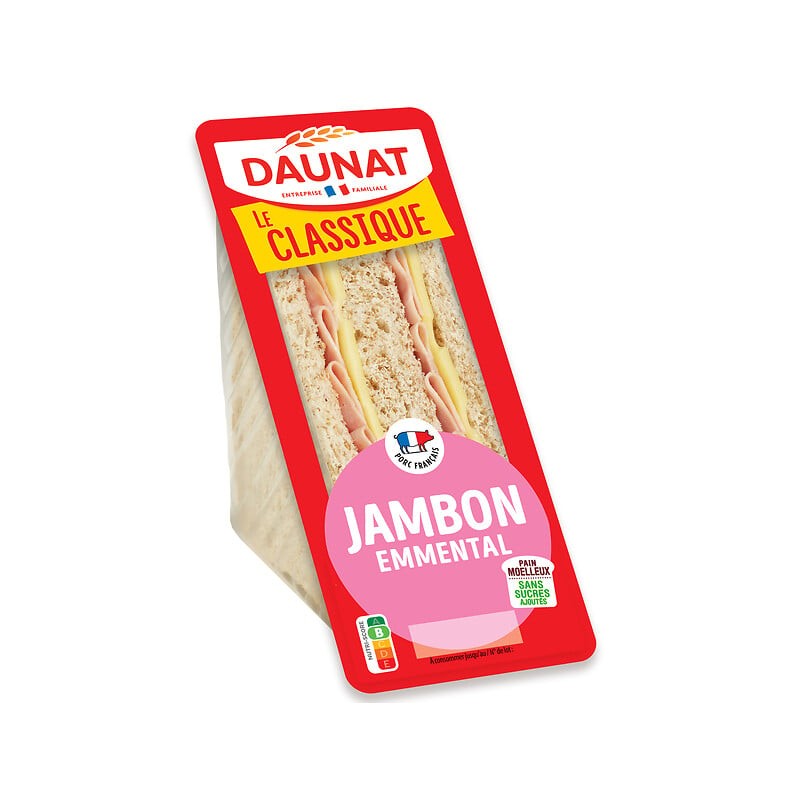 Sandwich le classique jambon et emmental 160g