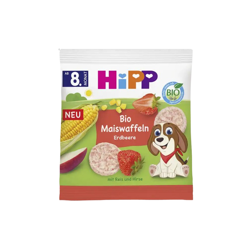 Snack gaufres de maïs à la fraise bio dès 8 mois 23g